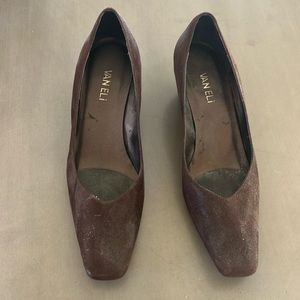 Vaneli brown suede wedge